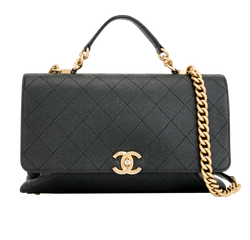 Medium Affinity Classic Flap, Caviar Leather, Black, 27291915 (2019), 2*